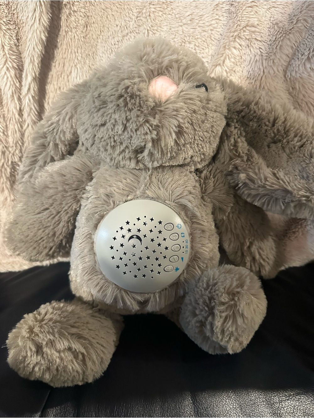 Plush Grey Bunny Night Light Soother